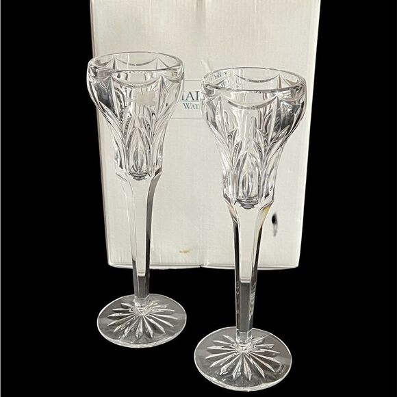 Marquis Waterford winter celebration crystal candle sticks nwt - Picture 3 of 10